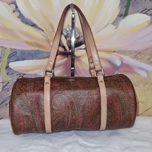 ETRO Milano Papillion Leather Paisley Handbag